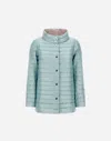 Herno Reversible A-shape Jacket In Nylon Ultralight In Ice/light Blue