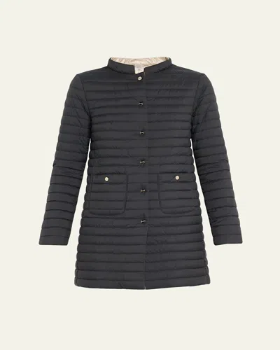 HERNO REVERSIBLE A-SHAPE QUILTED DOWN JACKET