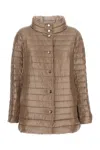 Herno Reversible Ultra-light Nylon A-line Down Jacket In Brown