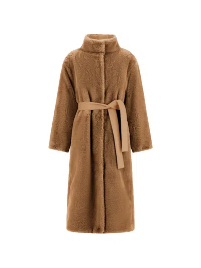 Herno Reversible Belted Coat In Brown