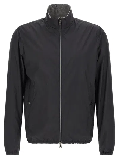 Herno Reversible Bomber Jacket Puffer Jackets Multicolor In Black