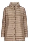Herno Reversible Button-up Down Jacket In Tortora Chantilly