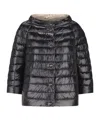 Herno Three-quarter Sleeve Quilted Down Jacket In Black