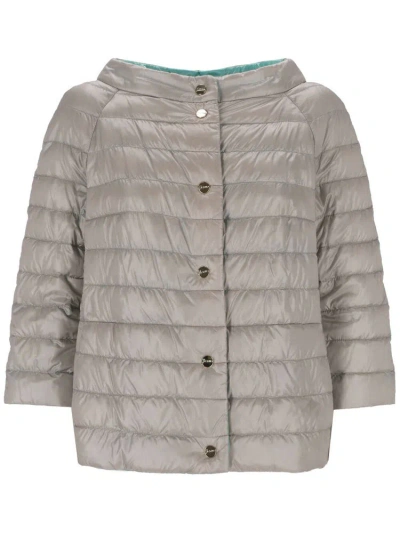 Herno Reversible Buttoned Padded Jacket In Multi