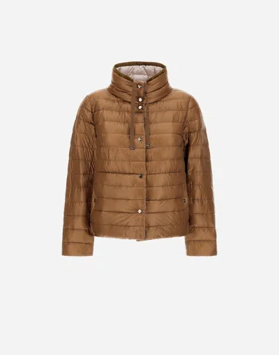 Herno Reversible Cape In Nylon Ultralight In Chantilly