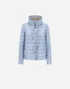 Herno Reversible Cape In Nylon Ultralight In Ice/light Blue