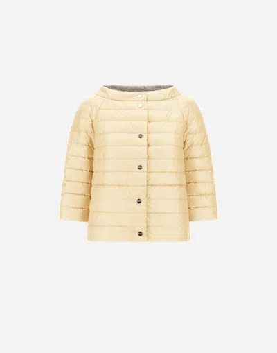 Herno Reversible Cape Nylon Ultralight In Yellow/chantilly