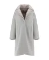 Herno Beige Long Casual Jacket In Gray