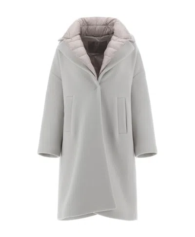 HERNO HERNO LAYERED LONG-SLEEVED QUILTED COAT