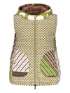 Herno Allover Motif Printed Hooded Down Jacket In Brown