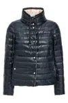 Herno Black And White Reversible Down Jacket With Funnel Neck In Polyamide Woman