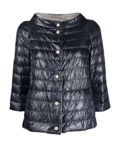 Herno Reversible Down Jacket In Blue