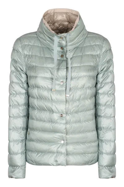 Herno Reversible Down Jacket In Blue