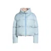Herno Modern Winter Jacket With Pink Lining In Blue