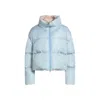 Herno Modern Winter Jacket With Pink Lining In Blue