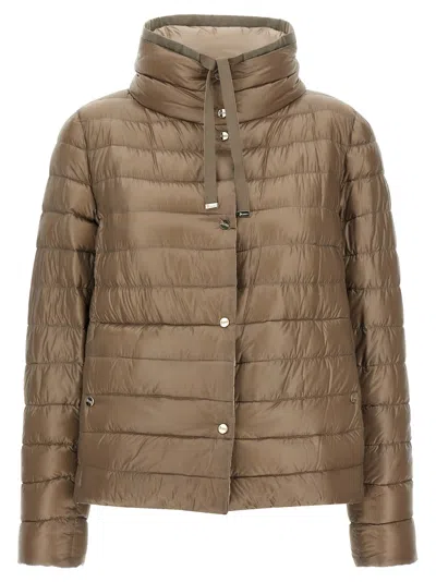 Herno Reversible Down Jacket In Brown