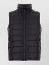 Herno Black Nylon Sleeveless Reversible Down Jacket In Blue