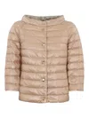 Herno Reversible Down Jacket With 3/4 Sleeves In Pink