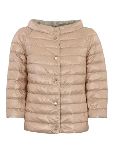 HERNO REVERSIBLE DOWN JACKET WITH 3/4 SLEEVES