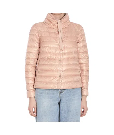 Herno Reversible Drawstring Quilted Jacket In Pink