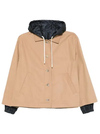 Herno Reversible Gabardine Short Jacket In Brown