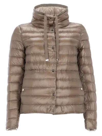Herno Reversible High Neck Puffer Jacket In Dove