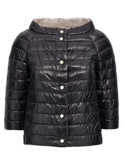 Herno Reversible Hood In Nero Grigio