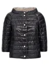 Herno Reversible Hood In Nero/grigio