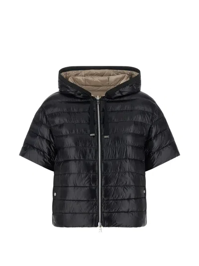 Herno Reversible Hooded Jacket In Black