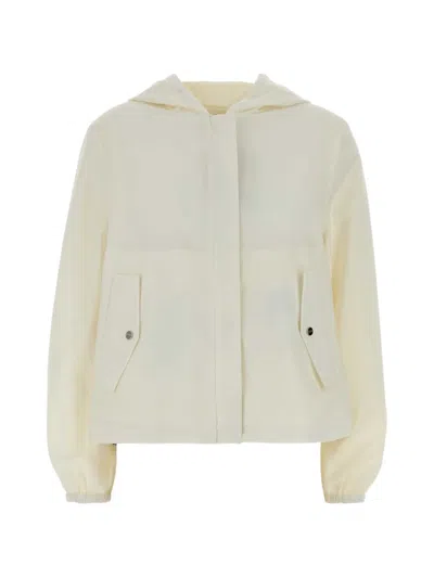 Herno Jersey Reversible Hooded Jacket Elastic Cuffs In Neutral