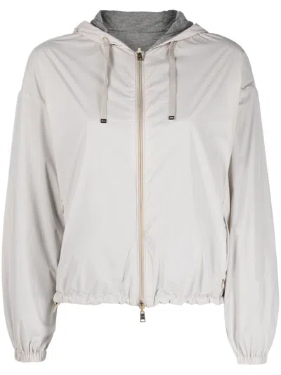 Herno Reversible Hooded Lightweight Jacket In Gray