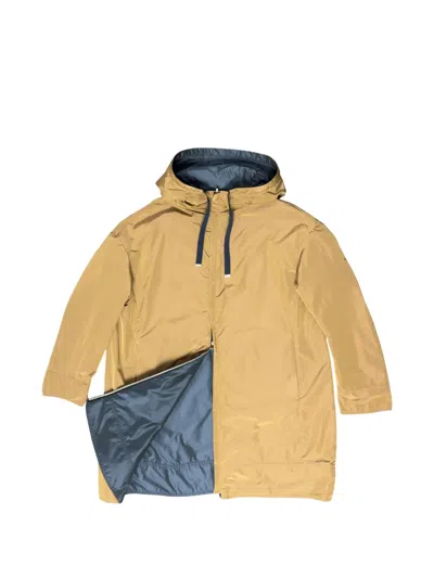 Herno Reversible Hooded Raincoat In Gold