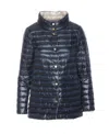 Herno Navy A-line Reversible Down Jacket For Women