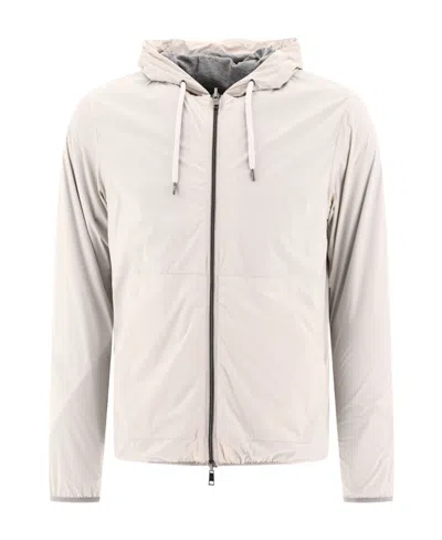 Herno Reversible Long-sleeve Hooded Jacket In White