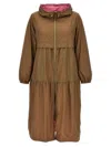 Herno Reversible Hooded Long Length Jacket In Brown