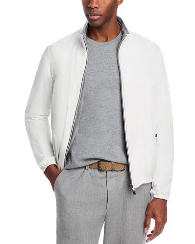 Herno Reversible Microfiber To Jersey Bomber Jacket In White