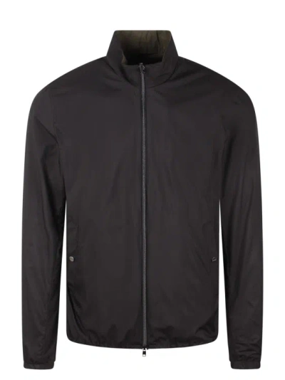Herno Reversible Millionaire Microfibre And Ecoage Bomber Jacket In Black