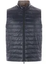 Herno Two-tone Reversible Nylon Ultralight Vest In Blue