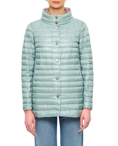 Herno Reversible A-shape Jacket In Nylon Ultralight In Green