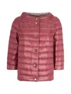 Herno Dark Pink And Light Pink Ultralight Nylon Reversible Cape In Burgundy