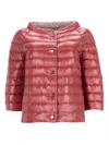 Herno Reversible Quilted Ultralight Nylon Crop Down Jacket In Pink