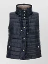 Herno Black Reversible Sleeveless Vest With High Drawstring Neck In Tech Fabric Woman
