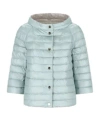 Herno Reversible Blue Jacket With Button Front Closure In Green