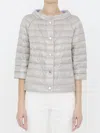 Herno Three-quarter-length Sleeve Puffer Jacket In White
