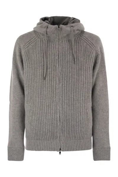 Herno Reversible Padded Wool Bomber Jacket In Gray