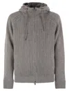 Herno Reversible Padded Wool Bomber Jacket In Gray