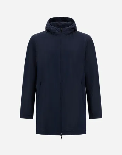 Herno Reversible Parka In Fluid Wool And Changing Nylon In Burgundy