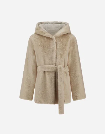 Herno Reversible Parka In Soft Alternative Fur And Changing Nylon In Nude