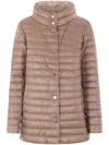 Herno A-shape Reversible Down Jacket In Ultralight Nylon In Neutrals
