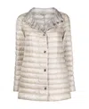 Herno Reversible Button-up Padded Down Jacket In Nude
